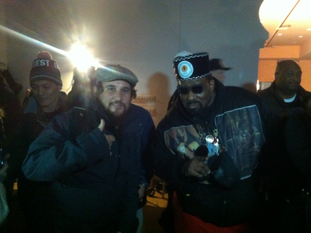 Photo of Charlie Thomson with Afrika Bambaataa